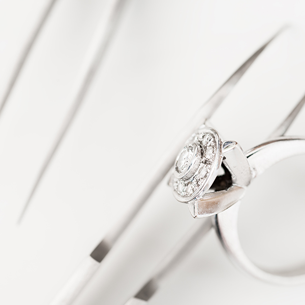 diamond ring being restored